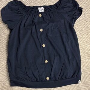 Abercrombie Kids Dark Blue Button-Up Blouse